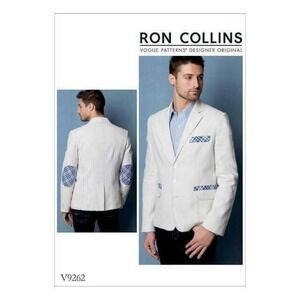 Vogue Men's Lined Jacket with Contrast Stitching V9262, Size MUU (34 - 40)